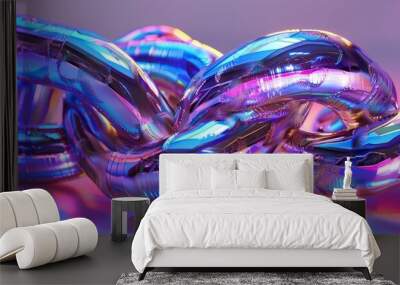 Iridescent 3D knot with shimmering effects, 4K hyperrealistic photo Wall mural