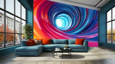 Spiral vortex with a 3D effect and vibrant colors, 4K hyperrealistic photo Wall mural