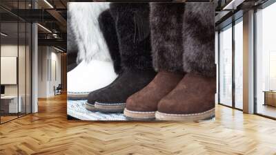 Mukluks, high fur boots Wall mural