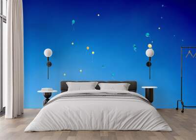 colorful balloons on a blue sky background Wall mural