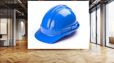 blue hard hat isolated Wall mural