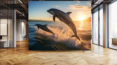 dolphin jumping out of the sea Wall mural