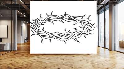 black crown of thorns image isolated on white background Wall mural