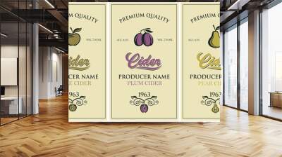 collection of labels for various cider types Wall mural