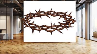 crown of thorns image isolated on white background Wall mural