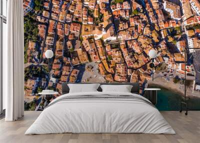 Cadaques city Aerial view, Spain Wall mural