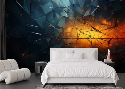 Abstract vibrant colors wavy flow 3d rendered illustration background scifi futuristic background Wall mural