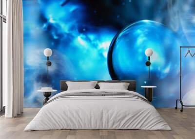 Astrological background. Crystal ball with predictions. Horoscope of the stars. Fortune telling and determination of fate. Soothsayer with a crystal ball. Wall mural