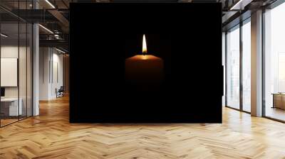 candle light isolated black Wall mural