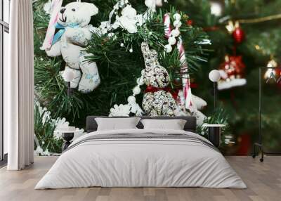 christmas tree decor macro Wall mural