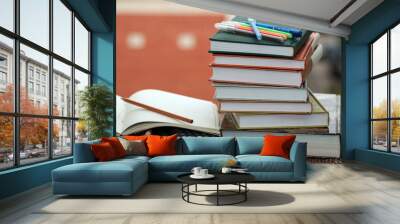 pen pencil study textbooks Wall mural