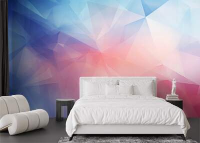 Watercolor-style polygon background in light rainbow colors Wall mural