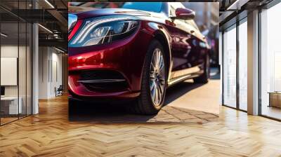 luxury modern red car closeup. Generative AI Wall mural