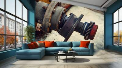 old rusty gear, in need of repair Wall mural