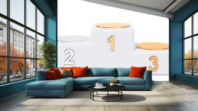 Empty Winners Podium, 3D rendering Wall mural