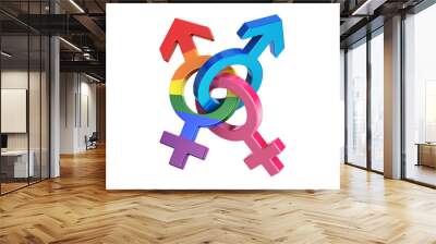 gender symbols, 3D rendering Wall mural