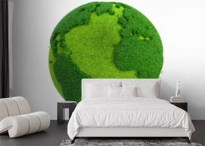 Grass Earth Globe, 3D rendering Wall mural