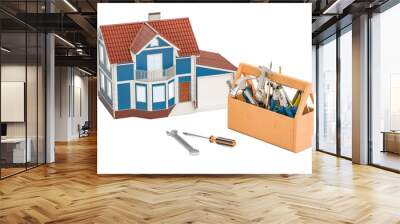 Home repair service concept. 3D rendering Wall mural