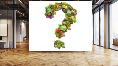 Question mark from vegetables, 3D rendering Wall mural