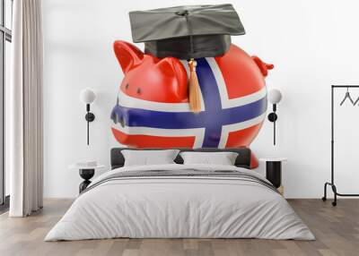 Savings for education in Norway concept, 3D rendering Wall mural