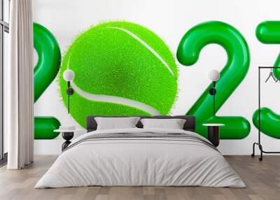 Tennis 2023 with tennis ball, concept. 3D rendering Wall mural