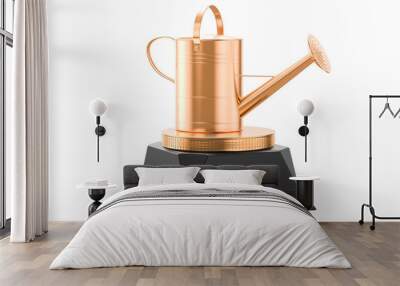 Watering can golden award concept. 3D rendering Wall mural