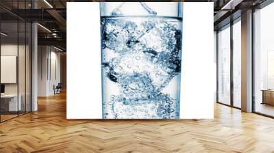 glass of carbonated water with ice Wall mural