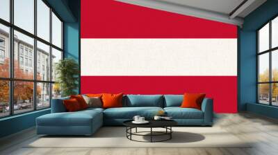 Flag of Austria. Austria civil flag on fabric surface. Austrian national flag Wall mural