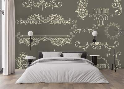 Vector Lacy Vintage Design Elements Wall mural