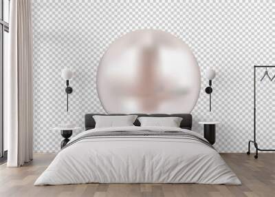 Round Pearls Necklace on transparent background Wall mural