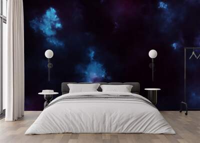 Blue abstract outer space background Wall mural