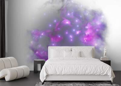 Deep space purple nebula with stars. isolated on transparent backgroud.
 Wall mural