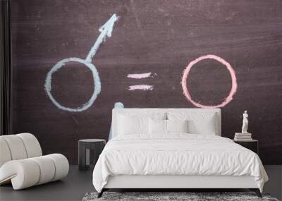  sign, a symbol of a man and a woman. The concept of equality Wall mural