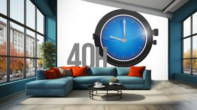 40 hours watch illustration design Wall mural