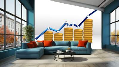 coins business graph Wall mural