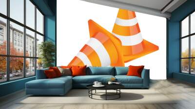 construction cone illustration design Wall mural