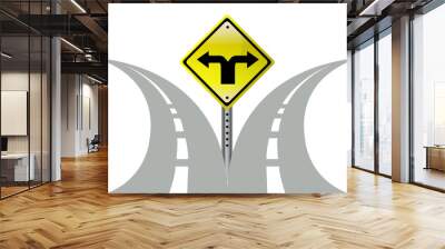 decision choice direction arrows road sign Wall mural