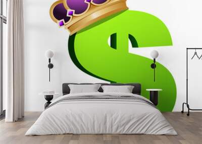 dollar currency gold crown Wall mural