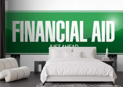 financial aid street sign illustration design Wall mural