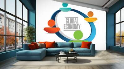 global economy people network sign concept Wall mural