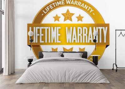 lifetime warranty seal stamp illustration design Wall mural