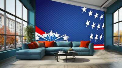 Memorial day red white and blue illustration Wall mural