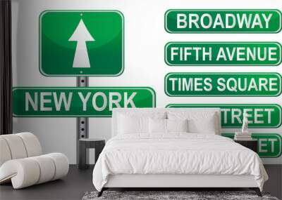 New York Street signs Wall mural