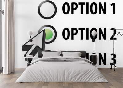 option 1 2 or 3 selection illustration Wall mural