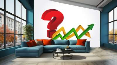 question stock market graph sign sign illustration design Wall mural