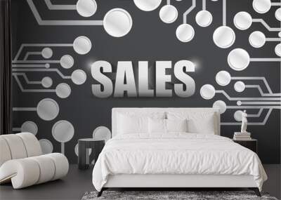 sales circuit board with sign. illustration design Wall mural