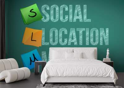 social location mobile illustration design Wall mural