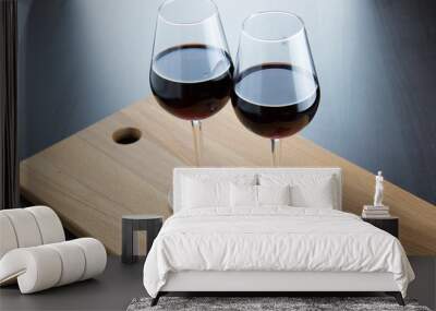 two glasses with red wine Wall mural