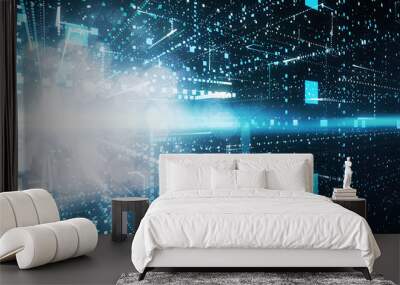 Abstract futuristic technological background Wall mural