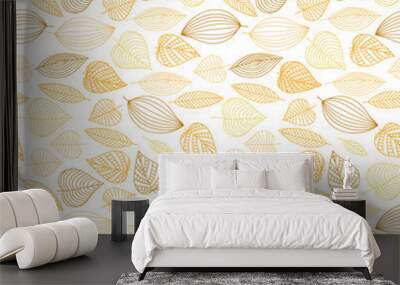 Seamless autumn leaves pattern Wall mural